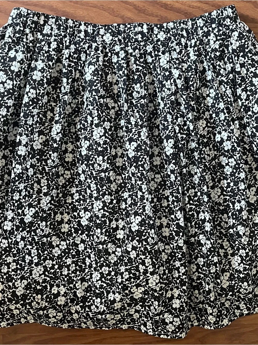 Gap Kids Black White Floral Ruffle Hem Cotton Skirt Size XL 14-16